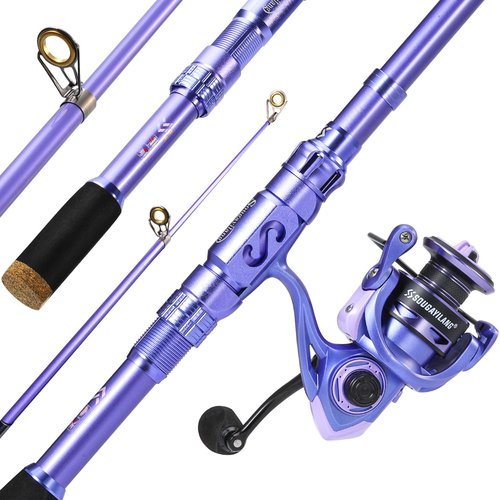 Sougayilang Fishing Rod and Reel Combos Carbon Fiber Telescopic Fishing Pole with Smooth Reel Combo Saltwater Freshwater Kit for Travel Fishing 1.8