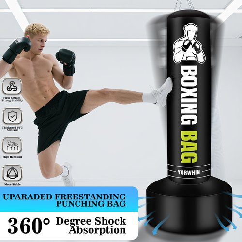 Heavy Freestanding Punching Bag for Adults, 70'' Standing Punching Bag with Boxing Gloves, Boxing Training Equipment Kickboxing Bags for Training MMA Muay Thai Fitness Home Gym