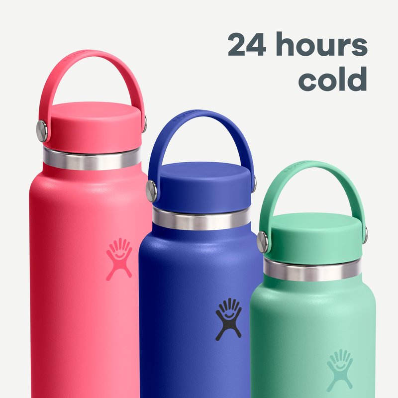 Hydro Flask Water Bottle - Insulated Stainless Steel - Wide Mouth Flex Lid, Non Spill, Leakproof and Refillable in 40 Oz Popstar Pink