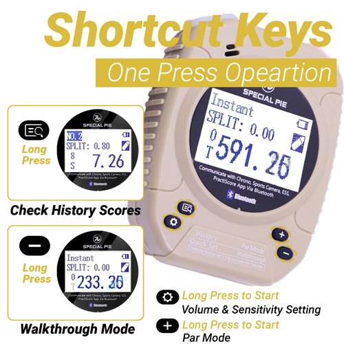 Shot Timer for Shooting Competition - Upgraded Shot Timer for Training, Dry Fire Practice, Bluetooth Connect, Auto Backlight & Loud Buzzer, Ideal for IPSC, IDPA, SCSA, USPSA, 3 Gun