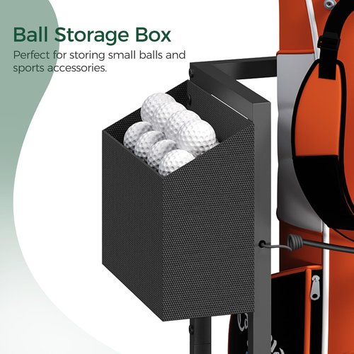 MAHANCRIS Golf Bag Organizer for Garage, Golf Bag Storage Stand Fits 2 Golf Bags, Freestanding Golf Club Holder for Garage, Shed, Home, Basement, Other Golfing Equipment Accessories, Black BEBK17501