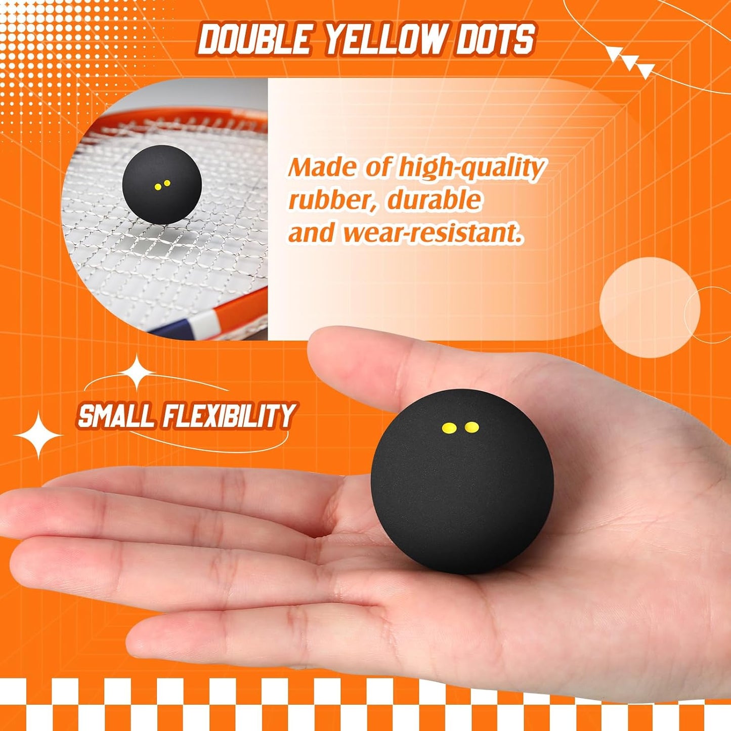 12 Pcs Squash Ball Professional Squash Ball High Reliability Practical to Use Excellent Performance Rubber for Training Practice and Competition