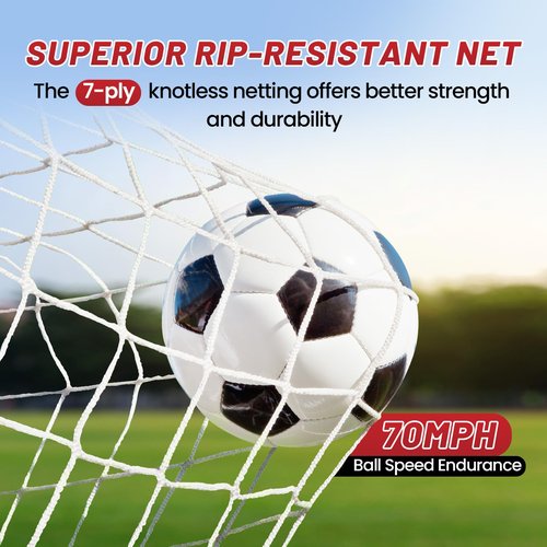 Bearwill Soccer Goal, 12X6FT Soccer Net Easy Setup, Portable Soccer Goals for Backyard with Upgraded Collapsible Metal Base, Outdoor Indoor Soccer Goal Net for Practice with Carry Bag