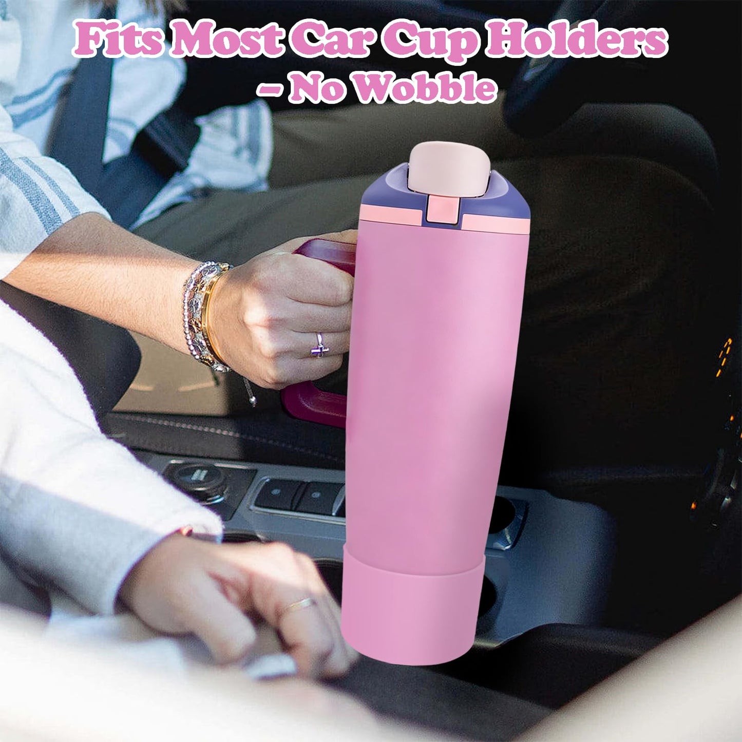 Kaitiaki 2PCS Silicone Boots for Owala 30oz & 40oz FreeSip Sway Bottles & Tumblers – Non-Slip, Scratch-Resistant, Stability Enhancer for Owala Accessories (Lilac Bloom)