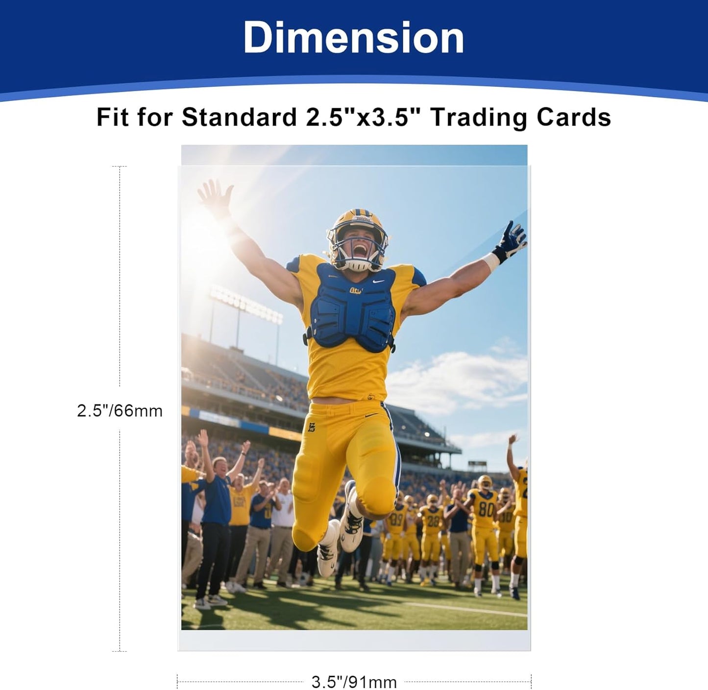 100 Pcs Soft Trading Card Sleeves, Top Loading Sleeves for Standard Cards 2.5" X 3.5",Ultra-Clear Card Protector for Baseball Cards