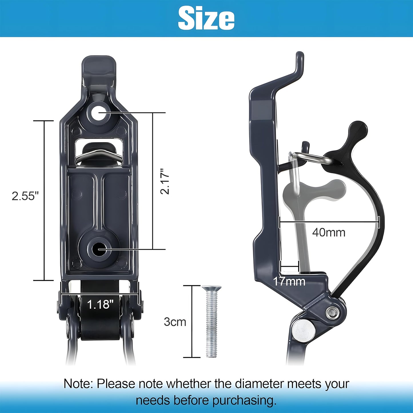 2 Pcs Shovel Mount for Roof Rack, Metal Rubber Clamp Wall Mounting Kit, Shovel Holder Clamp Wall Mount Kit Car Accessories for Roof Rack, Boats, Military Equipment, Axe, Patent Protection