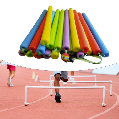 Menolana High Jump Crossbar Training Equipment, Portable Practice Pole Stand Bungee Cord Field Track Accessories for Gym,Women Men, Length 9.5m