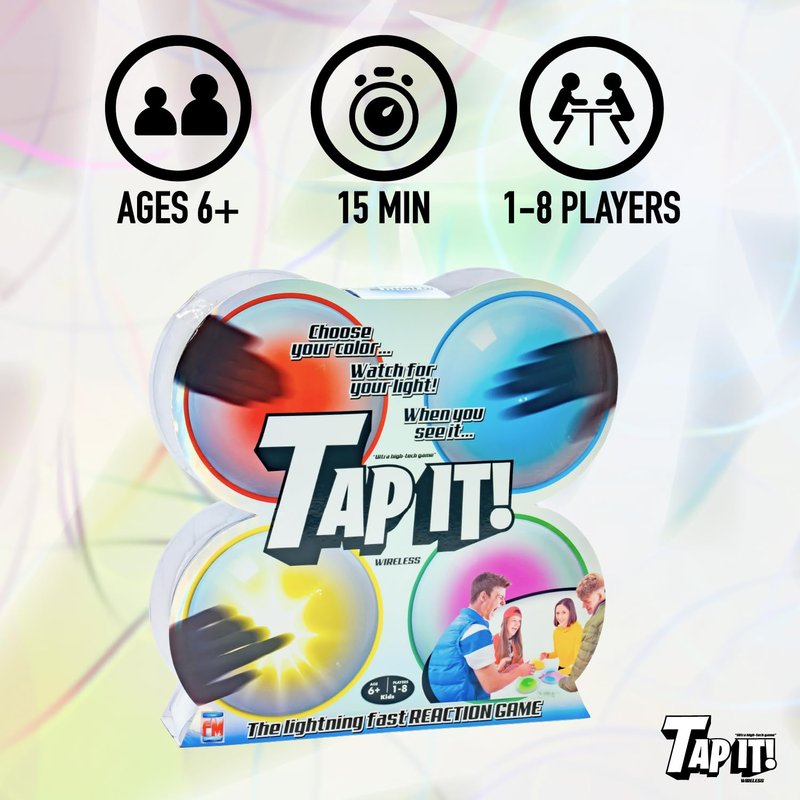 Fotorama Tap It Wireless Reaction Light Game, 4 Games in One Touch Play Set, Builds Hand-Eye Coordination Agility & Memory, Gifts for Kids Ages 6 & Up