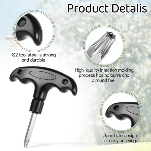 EupHHonycs Golf Wrench Tool Stainless Steel Adjustable Golf Driver with Plastic Handle Golfs Head Adjustment Tool for Club Driver Shaft Adapter Torque (Black)