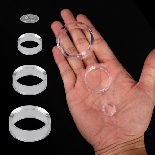 18 Pack Crystal Sphere Holder Clear Mini Ball Stand Baseball Display Holder, Clear Round Display Holders 3 Sizes Each 6 for Golf Ball, Softball, Tennis Balls, Spheres, Marbles Small Medium Large