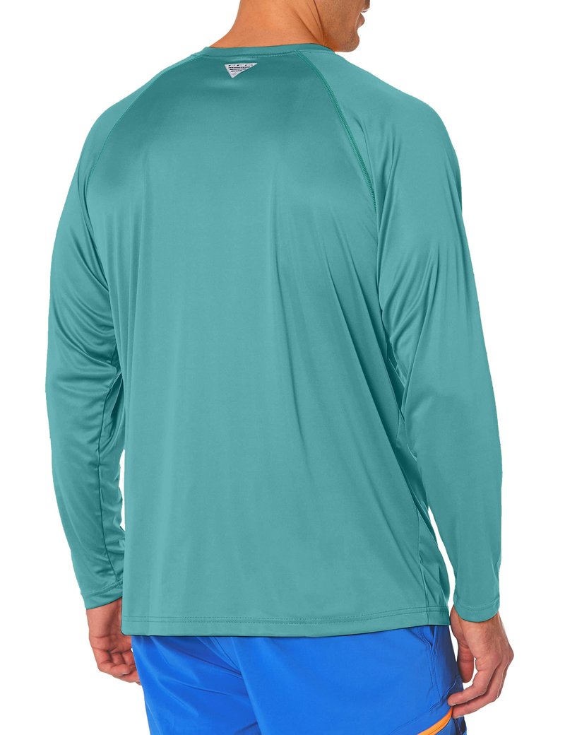 Columbia Men's Terminal Tackle Long Sleeve Shirt, Teal/Kettle Logo, Large