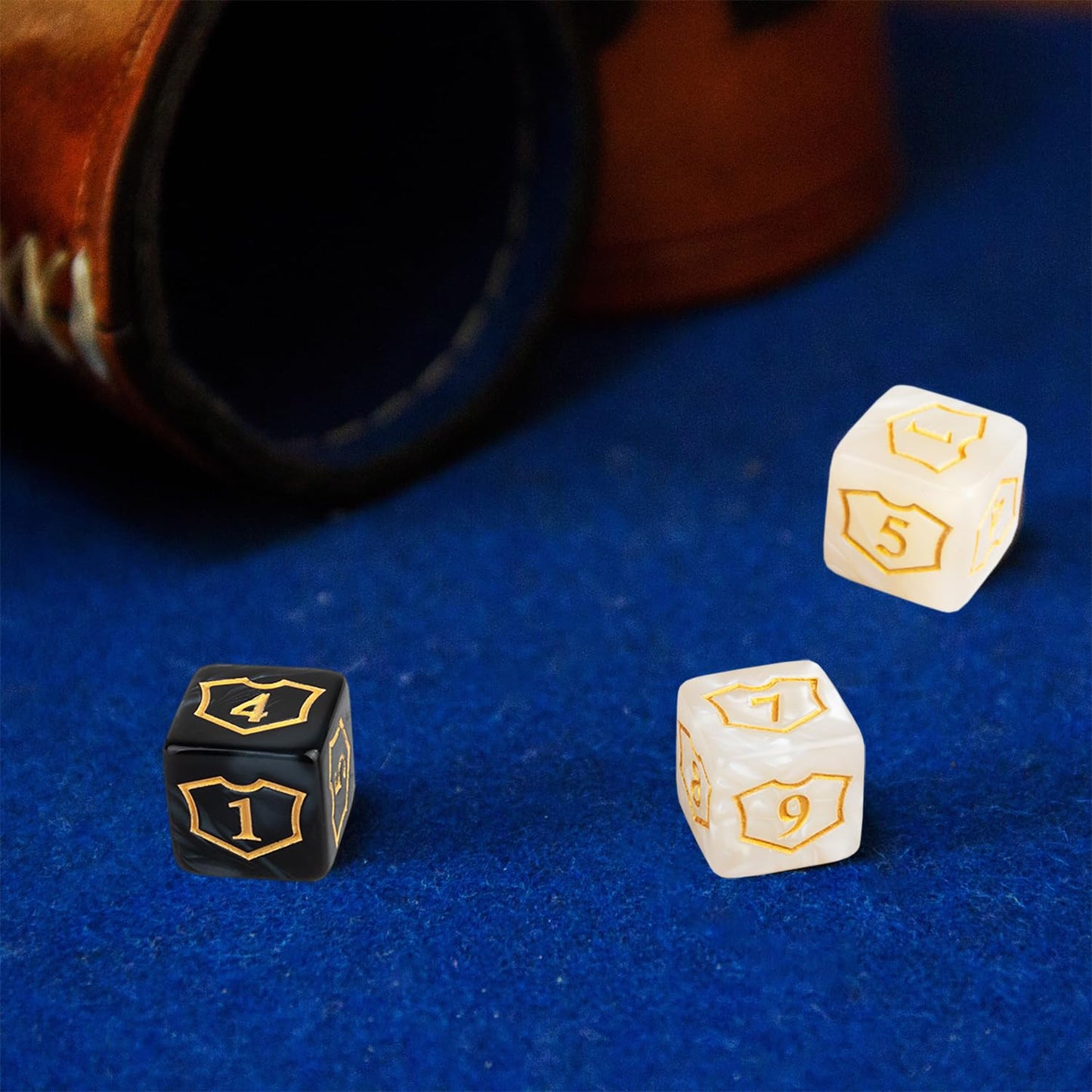 24 Pieces MTG Dice Counters Shield D6 Dice Set Loyalty Life Counter Magic Buff Tokens Compatible with MTG, TCG, Card Games Accessories