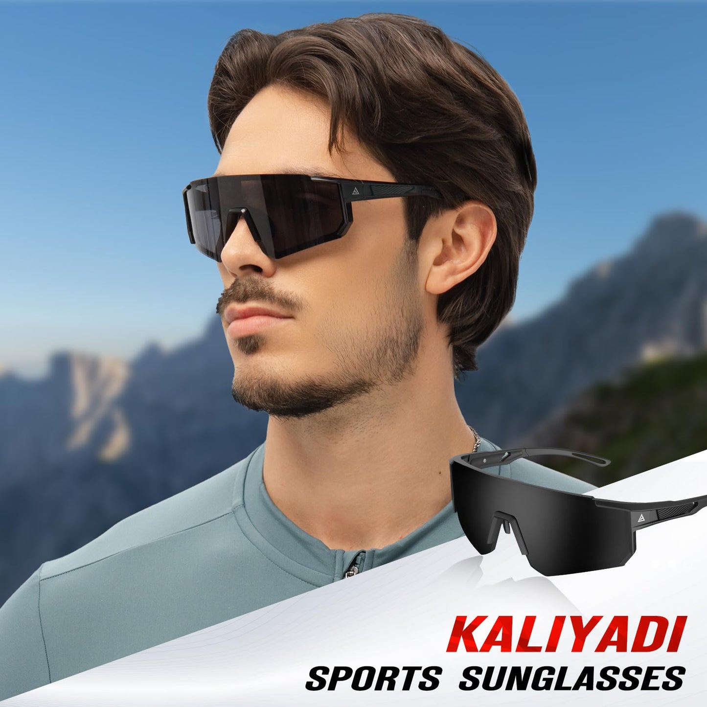 KALIYADI Mens-Sunglasses Women Sunglasses-Men Sports: Sun Glasses with UV400 for Golf Fishing Running Cycling