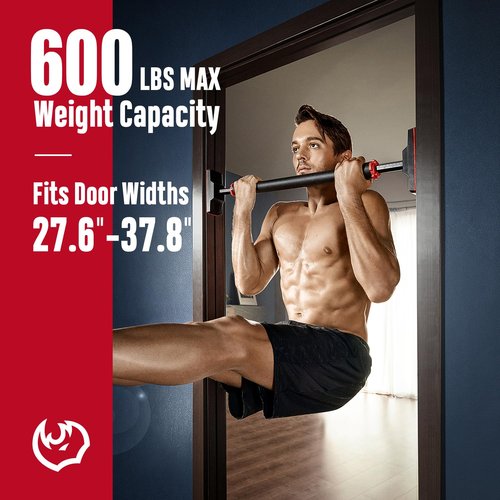 FitBeast Pull Up Bar for Doorway, Strength Training Pullup Bar with No Screws, Chin Up Bar with Adjustable Width Locking Mechanism, Doorway Pull Up Bar Max Load 600lbs for Home Gym