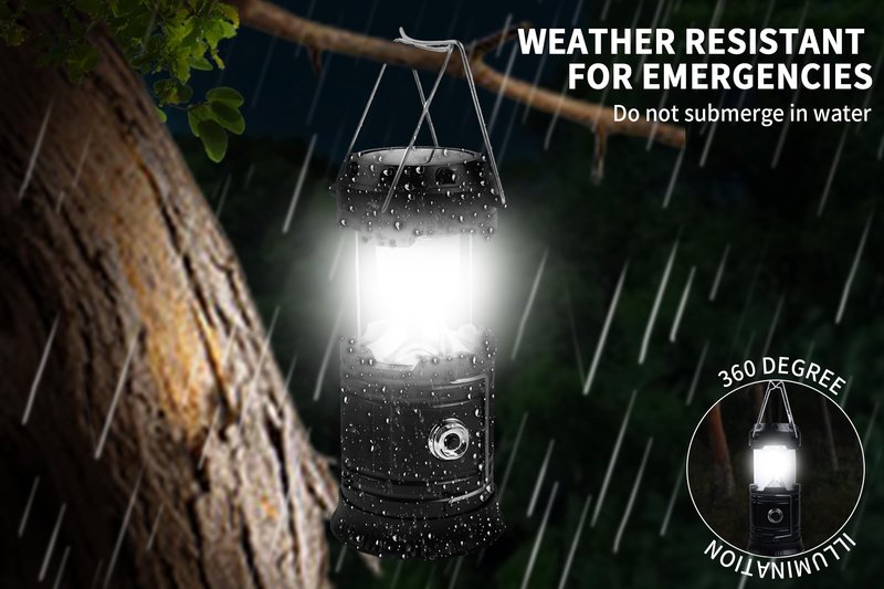 KunHe 5-Pack 1800mAh Collapsible Portable LED Camping Lantern Lightweight Waterproof USB Rechargeable LED Flashlight Kits for Indoor Outdoor Home Emergency Light Power Hiking