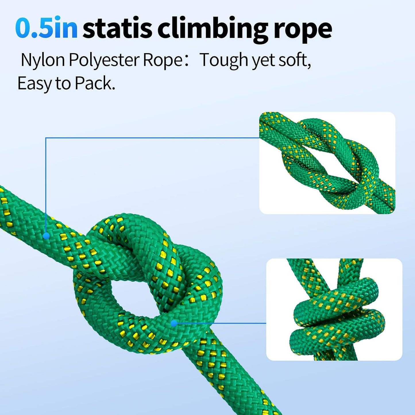 150Ft 1/2 Inch Heavy Duty Climbing Rope - for Tree Swing, Pulling, Outdoor & Gym Use (Red)