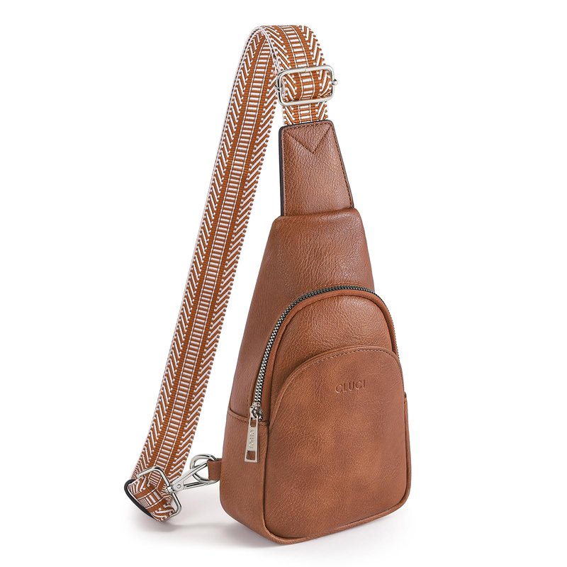 CLUCI Small Sling Bag for Women, Vegan Leather Fanny Pack Crossbody Bags for Women, Chest Bag With Guitar Strap