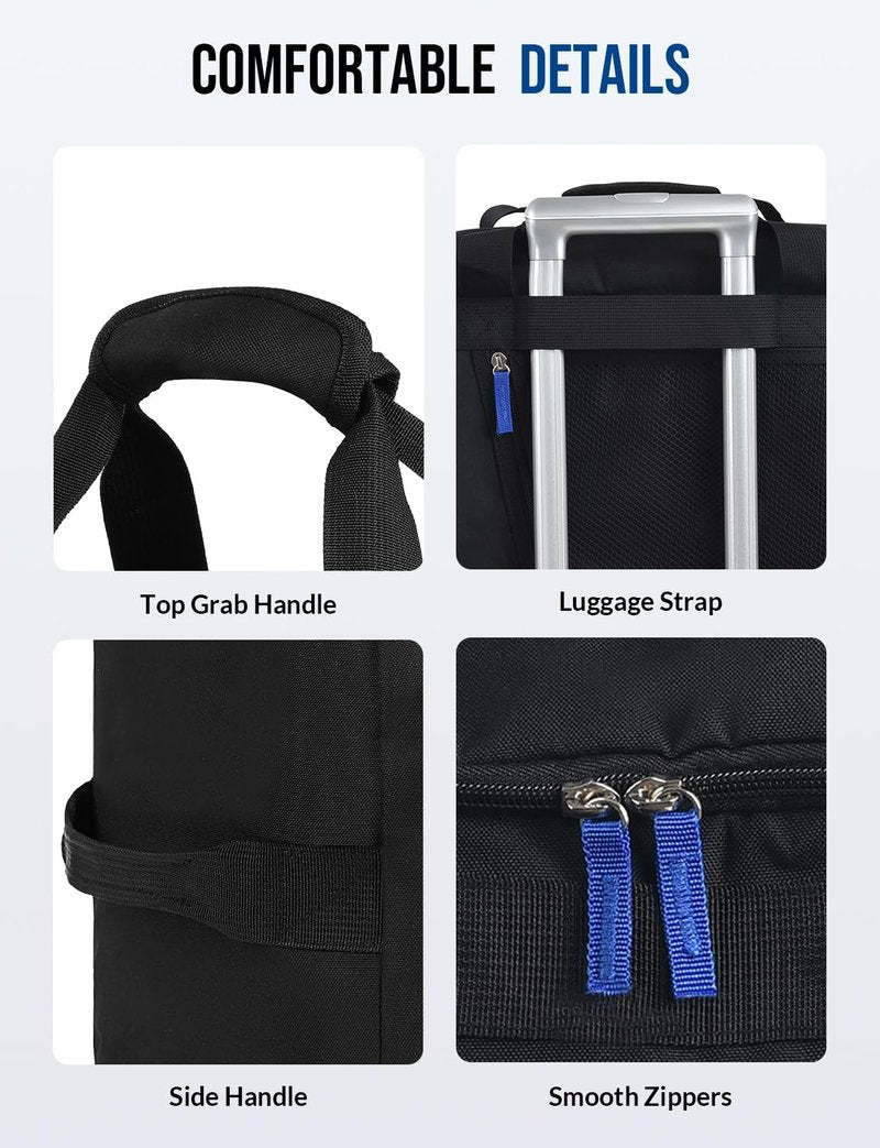 Celvetch Gym Bag for Men Women with Shoes Compartment 3-in-1 Sports Travel Duffel Bag Multipurpose Weekender Overnight Backpack with Wet Pocket - Black
