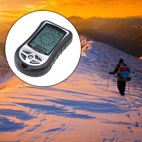 DAGIJIRD Electronic Digital Altimeter 8 in 1 Multifunction LCD Backlight Mini Altimeter Barometer Compass Thermometer Weather Forecast Calendar