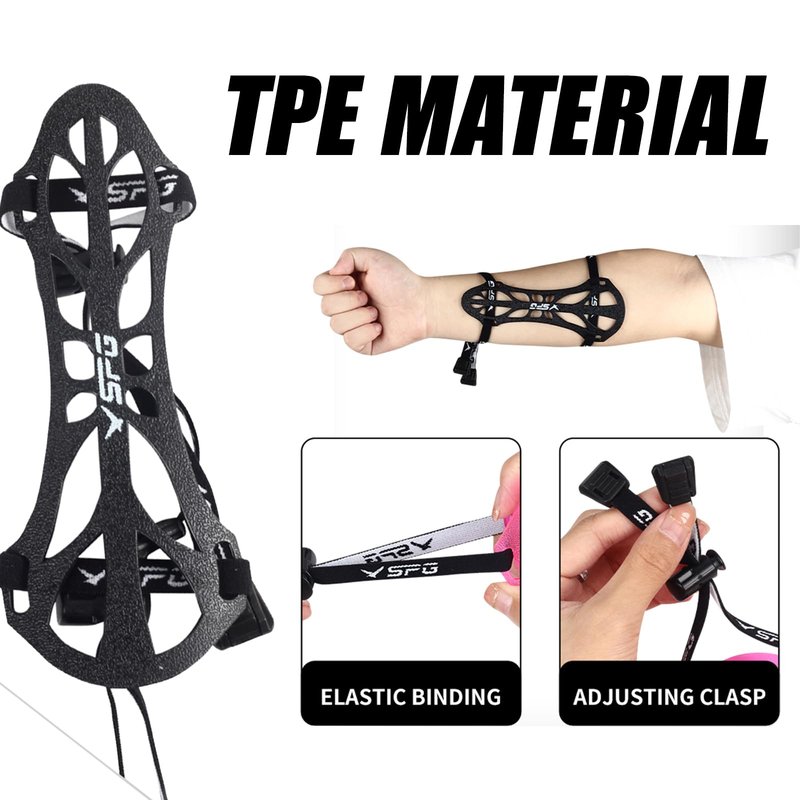 SPG Archery Arm Guard Protector - Adjustable Professional Bow Arm Guards Forearm Protector Armguard for Adults Youth Men Women Competition Shooting Hunting Practice