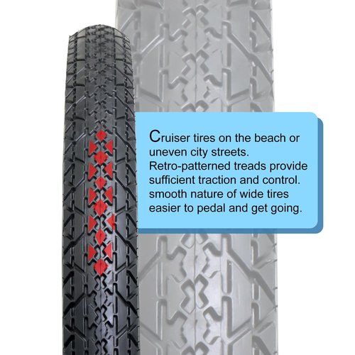 2-Pack Cruiser Bike Tires Set: MOHEGIA 26 x 2.125 Inch Folding Tires, Inner Tubes, and Tire Levers Replacement Kit for Beach Cruiser Bicycle -White Walled