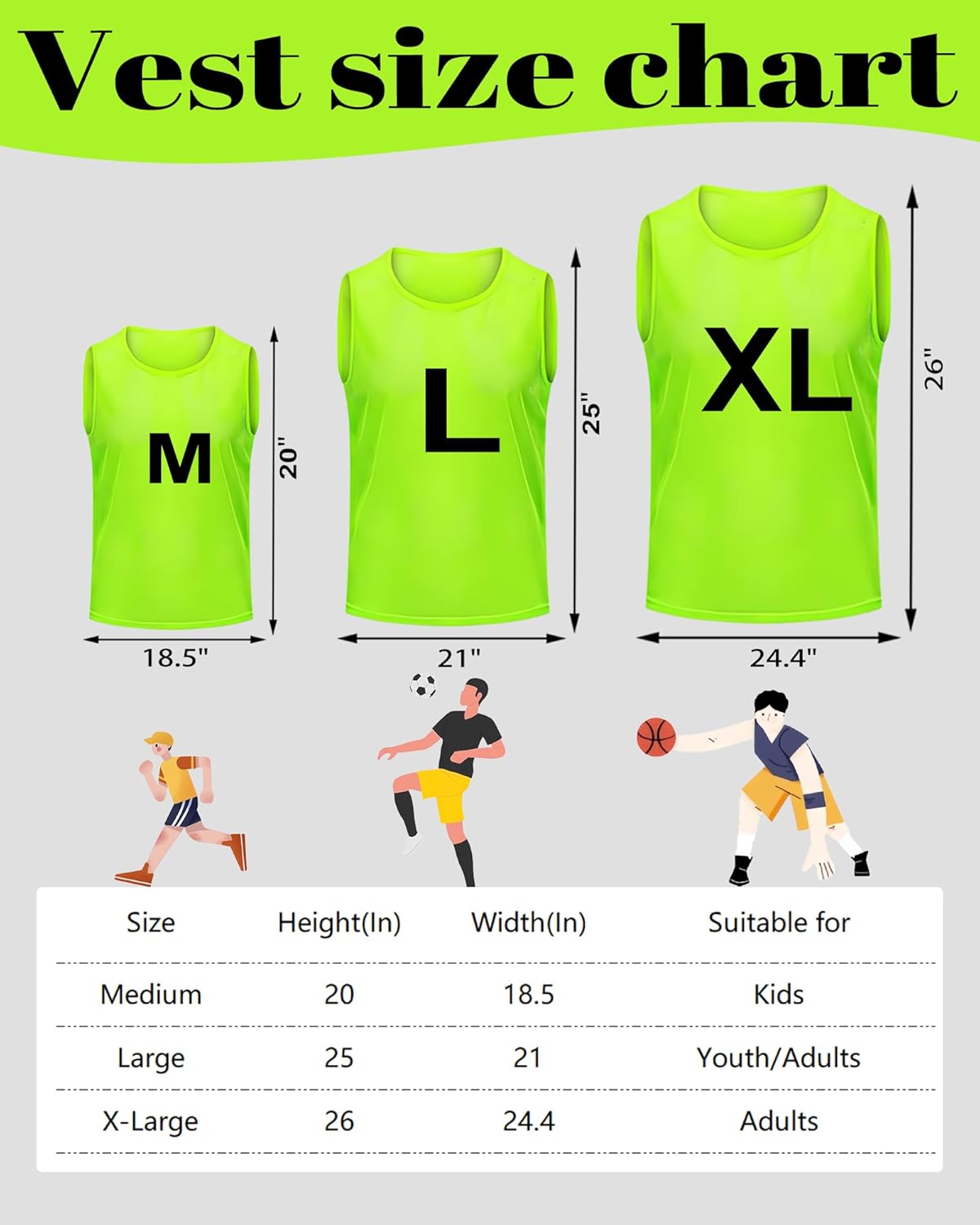 1/6/12/24/48 PCS Custom Pinnies Youth Team Sports Kids Personalized Vest in Basketball Jerseys,Add Logo/Name/Number