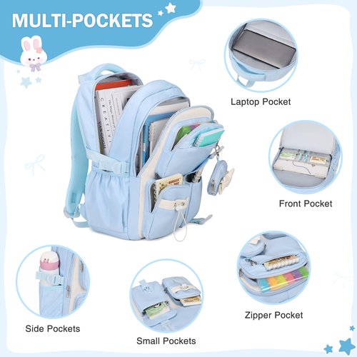 Joyliss 4PCS Girls Backpack for School, Kids Backpack for Girls with Lunch Box and Pencil Case, Girl Bookbag Schoolbag for Preschool Elementary Primary Middle School