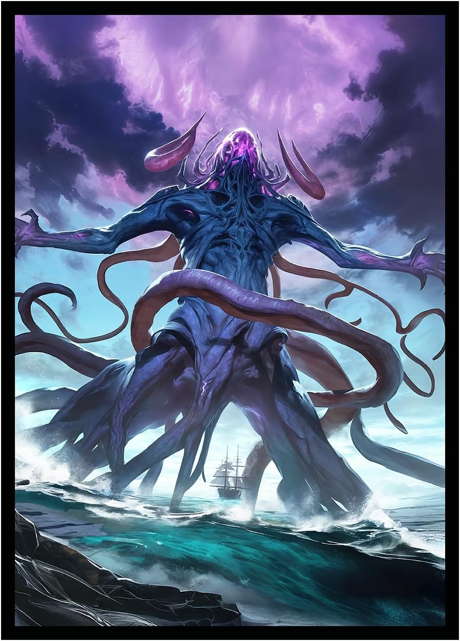 100 MTG Card Sleeves with 100 Inner Sleeve, Textured Back Art Sleeves, Fit Standard Size Cards - Eldrazi