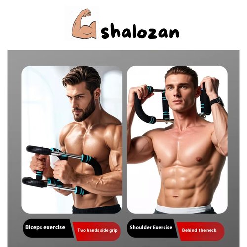 Adjustible, Portable, Twister arm, Forearm Strength, Workout, Chest Trainer for Men and Women, at Home Fitness Gym Strength, arm Wrestling Trainer, Upper Body Workout ( Black with Blue Stripes)