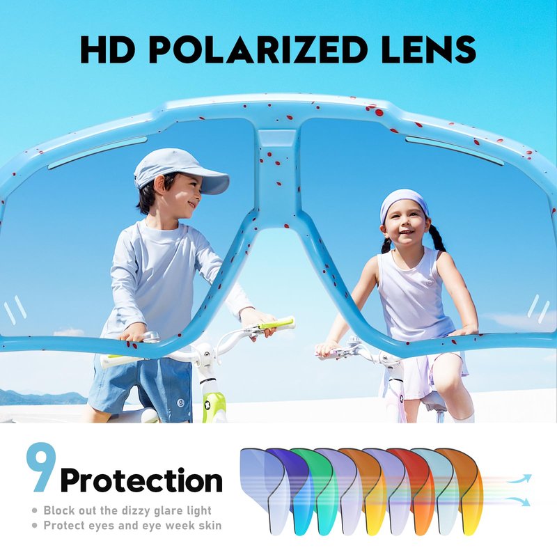RSQQAV Kids Youth Sports Sunglasses for 3-12 Girls Boys UV400 for Baseball and Biking Tennis other Outdoor Goggles