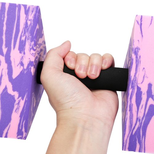 Camouflage Aquatic Dumbbells, Set of 2 Water Aerobic Exercise Foam Dumbbell Pool Resistance, Water Aqua Fitness Barbells Hand Bar Exercises Equipment for Weight Loss(Purple)