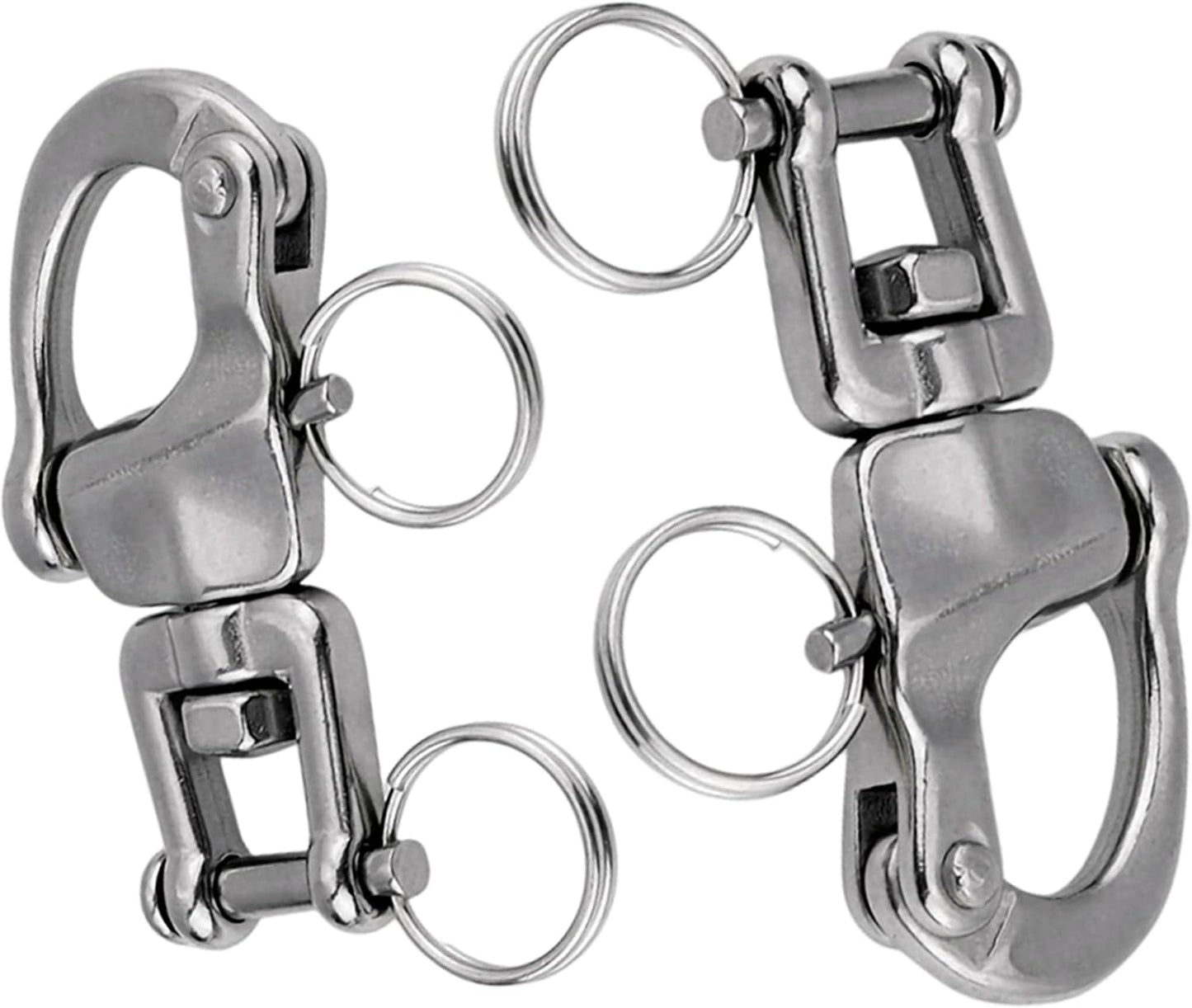 2Pcs Marine Swivel Snap Shackle, 316 Stainless Steel Quick Release Diving Clips Swivel Snap Hook for Sailboat Spinnaker Halyard Yacht