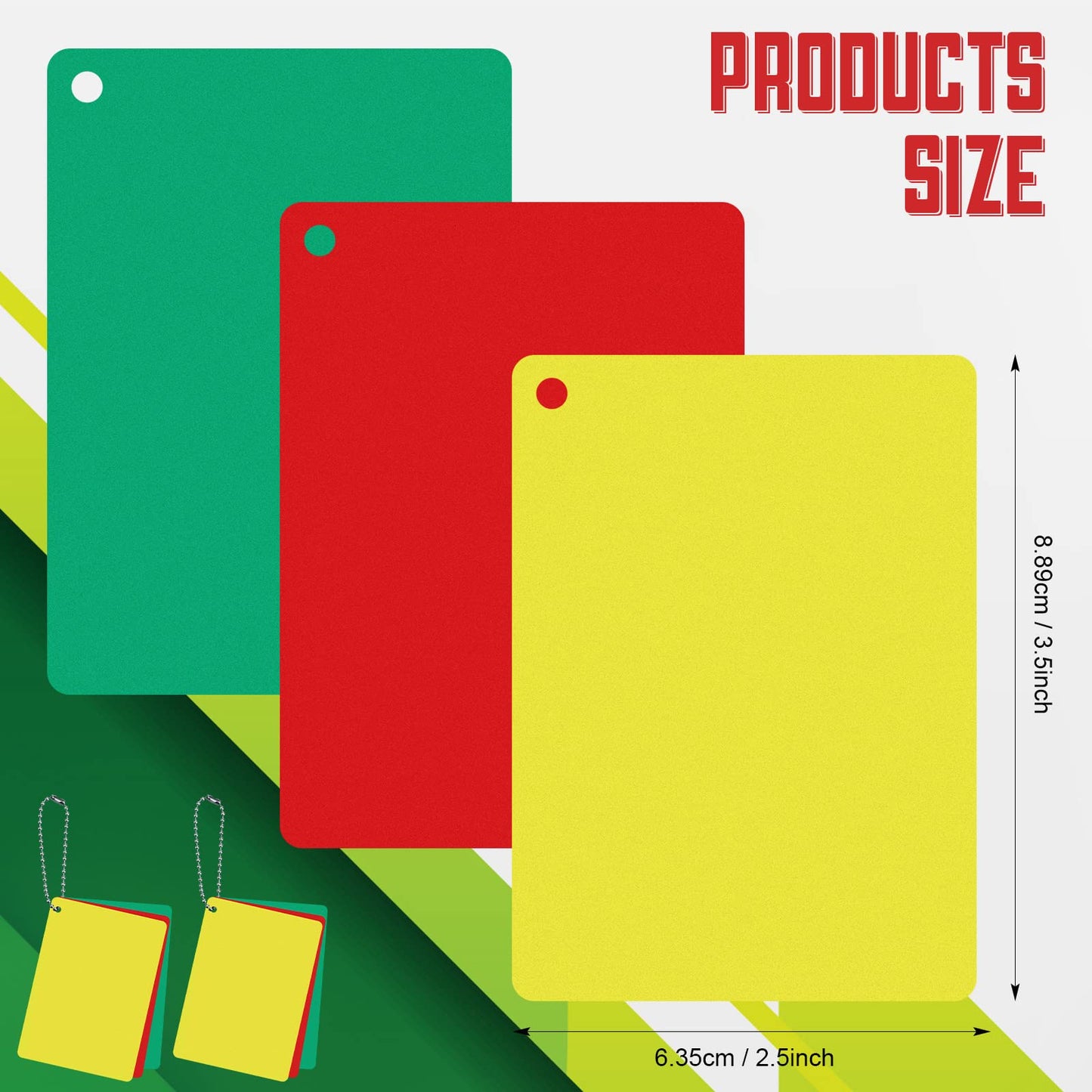 2 Sets Referee Penalty Cards Football Referee Card Sets Soccer Warning Ejection Delay Green Red and Yellow Cards for Sports Game Officials Kit