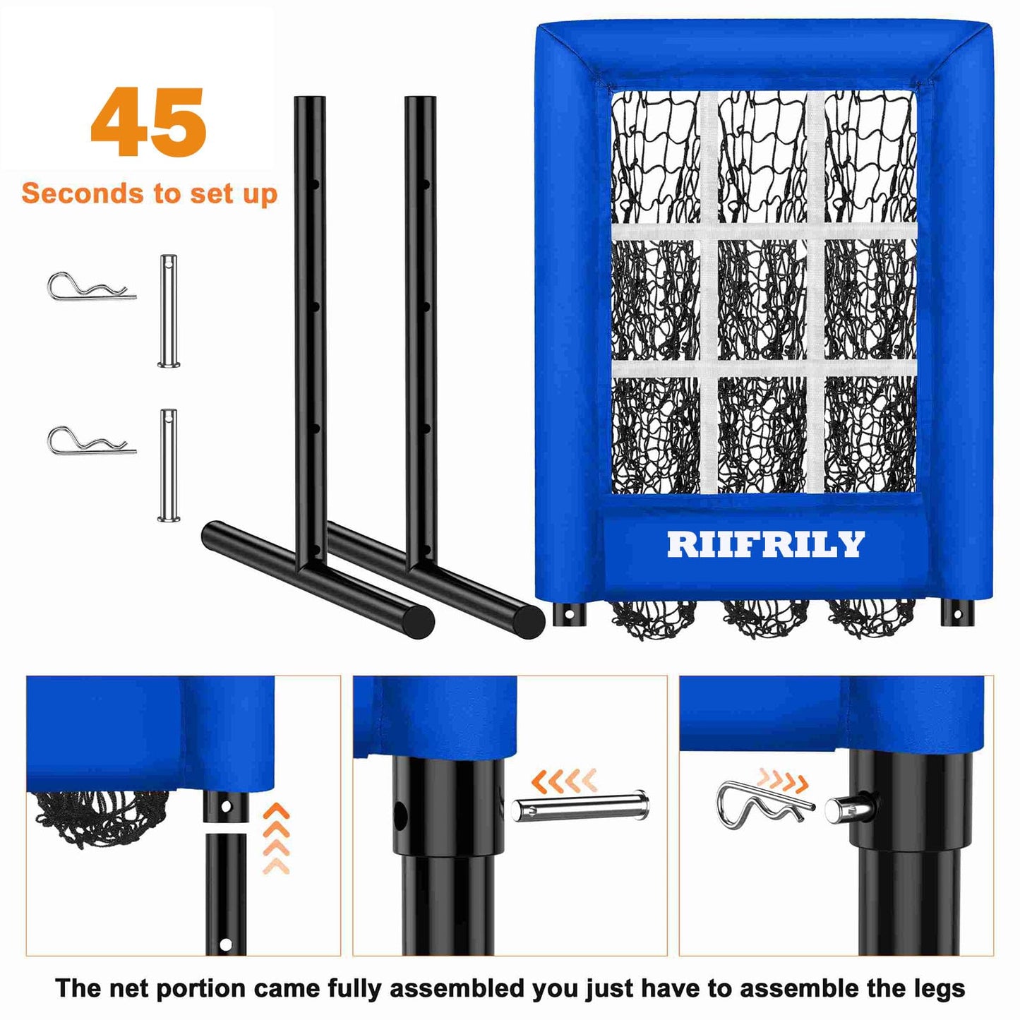 RIIFRILY 9 Hole Baseball Pitching Net with Pitching Target Pockets