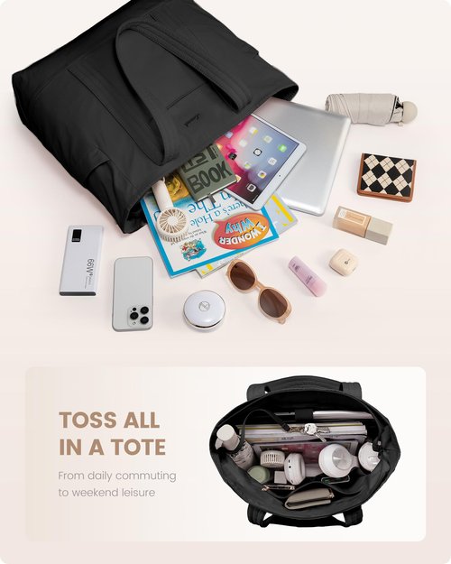 LOVEVOOK Tote Bag for Women,Lightweight Gym Tote Bag with Zipper,Work Tote with Laptop Pocket,Nurse Dance Yoga Bag for Travel