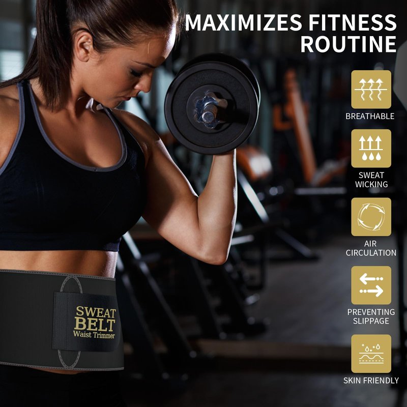 ZPP Waist Trainer for Women and Men, Neoprene Sweat Band Waist Trimmer Belt Stomach Wrap for Workout Black