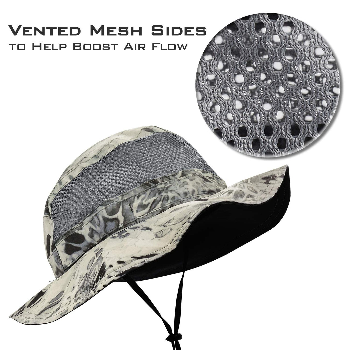 KastKing Sol Armis UPF 50 Boonie Hat - Sun Protection Beach & Hiking, Fishing, Paddling, Rowing, Kayaking - Silver Mist