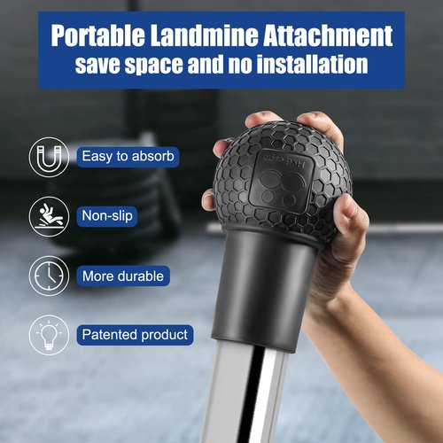HXD-ERGO Landmine Attachment for Barbell, T Bar Row Attachment Fits 2 Inch Olympic Bars(Black)