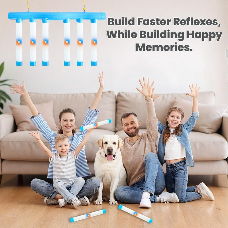 STHF Reflex Game, 3-Speed Adjustable Hand Eye Coordination Training Toy, Reaction Speed Challenge with English Voice Prompts for Family Brain Training, Safe EVA Foam Grip Skill Builder.