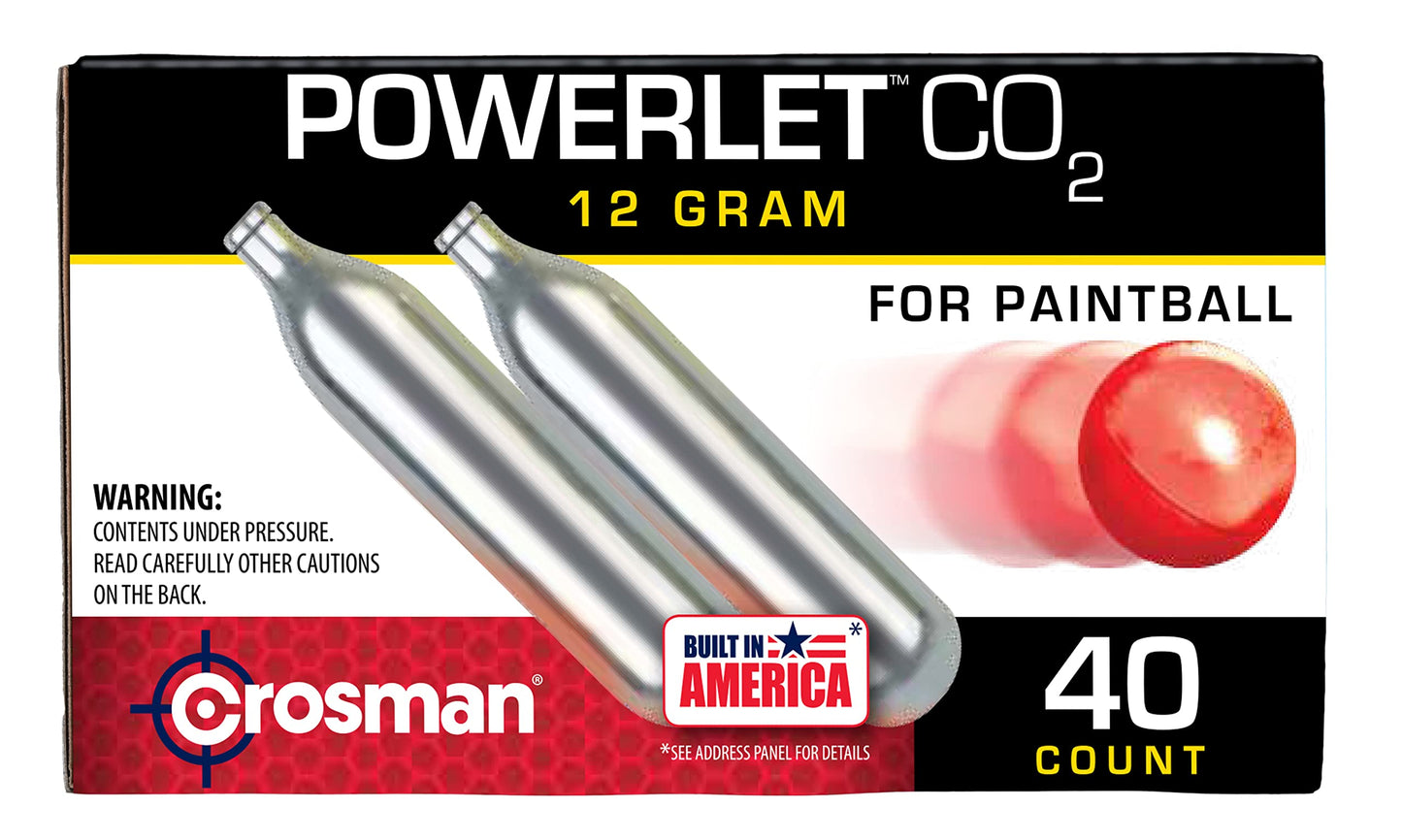 Crosman CC40PB CO2 Powerlet For Paintball (40-Count),Black