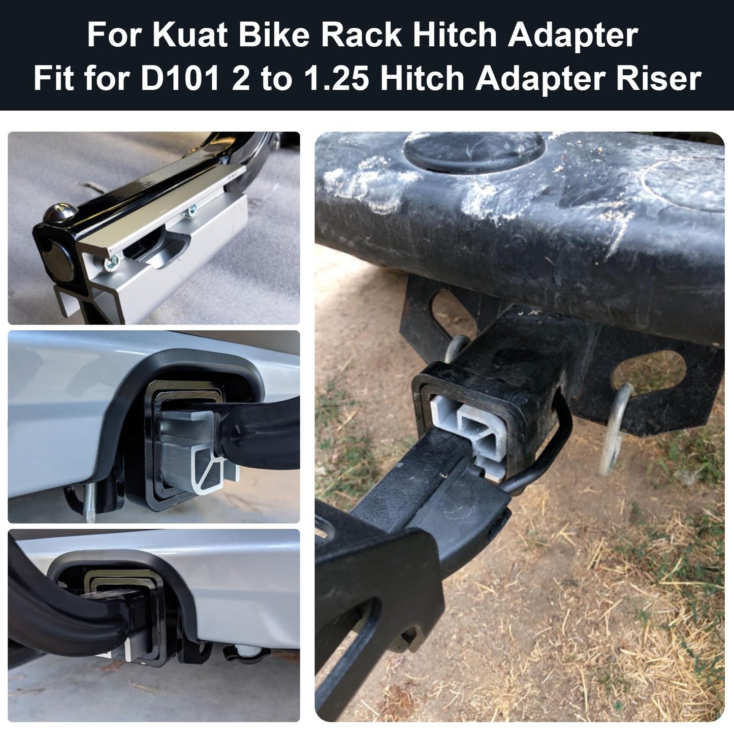 1.25 to 2 inch Hitch Adapter for Kuat Hitch Adapter Riser, D101 Bike Rack Hitch Adapter Replacement for Kuat Bike Rack Parts Compatible with Kuat Sherpa 2.0, NV 2.0, NV Base 2.0, Alpha, Beta Racks