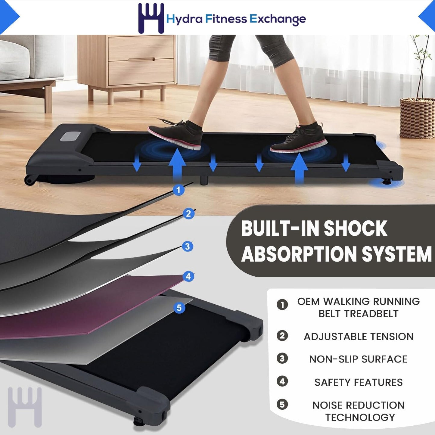 Hydra Fitness Exchange Walking Pad Under Desk Treadmill Running Belt Treadbelt | Walking Treadmill Belts Desk Attachment Replacement OEM Exercise Part 416827 | Works with Pro-Form Carbon T10