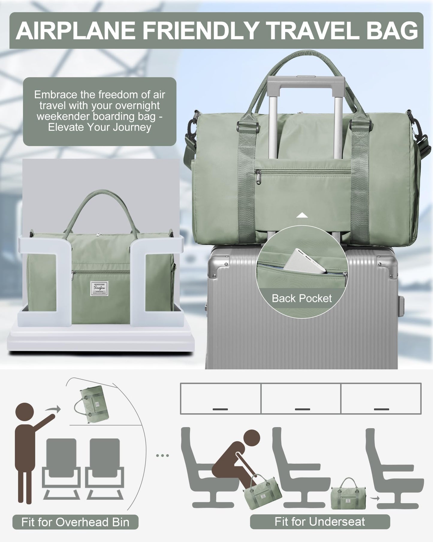 Gym Bags Womens Mens with Shoes Compartment and Wet Pocket Travel Duffel Bags for Women for Plane Sport Gym Tote Bags with Toiletry Bags Waterproof Weekend Overnight Carry on Bag Hospital Holdalls