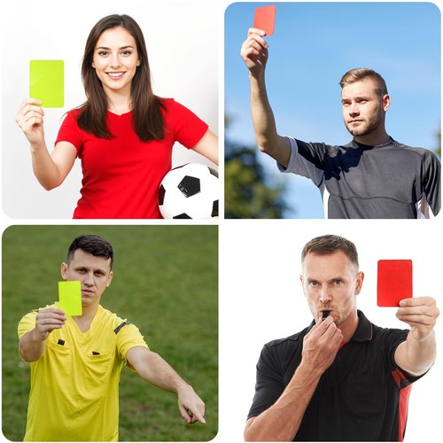 Qianyu 10pcs Professional Sports Soccer Referee Cards Red Yellow Cards Referee Warning Penalty Cards Judge Accessory Warning Ejection Delay Game Judge Cards for Sport Competition Training (10)