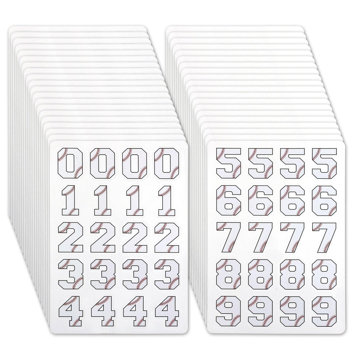 200pcs Helmet Number Stickers, Self-Adhesive Numeric Sports Decals for Baseball Hockey & Football Helmets Waterproof Numbers for Player Identification (White)