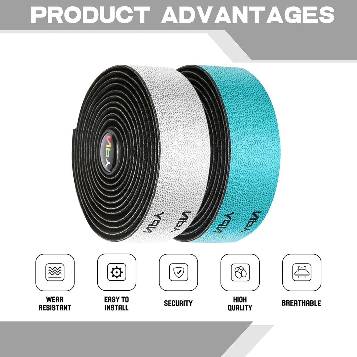 2pcs Bicycle Bar Tape, Bike Handlebar Tape, Road Bicycle Handlebar Tape, Cycling Grip Tape, with 4pcs Handlebar End Plugs, Soft Comfortable, Wear Resistant, Black