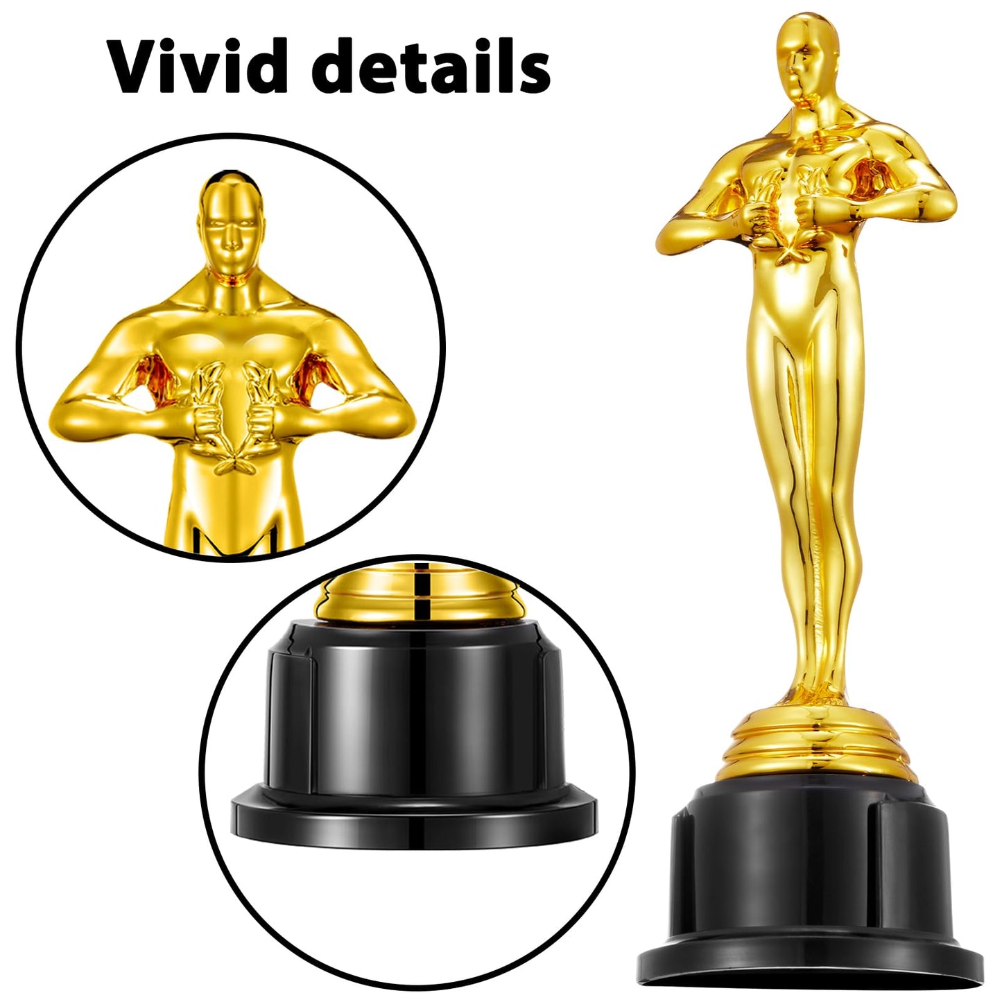 10'' Gold Award Trophy,4 Pack Gold Award Statues,Trophy for Award Ceremony,Celebration,Party Decorations,Party Props and Appreciation Gift