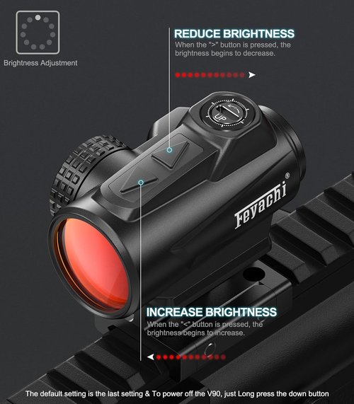 Feyachi V90 Red Dot Sight 2 MOA Compact Red Dot Scope Waterproof Shake Awake Rifle Scopes 1 x 25mm .75” Riser Mount