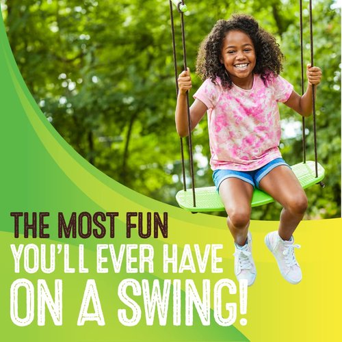 Swurfer Kick Stand Up Tree Swing Swingset Outdoor for Kids with Adjustable Handles, Weatherproof, Easy Installation, 200 lbs, Ages 6+, Green