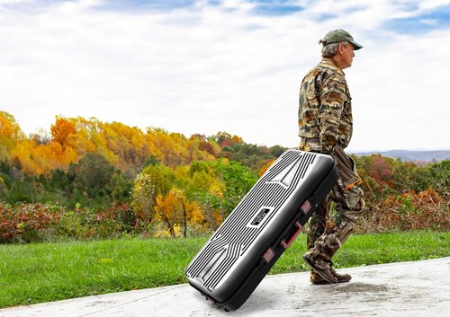 MTM BC44 Traveler Bow Case with internal arrow case included and wheels for easy carry, USA Made, Black